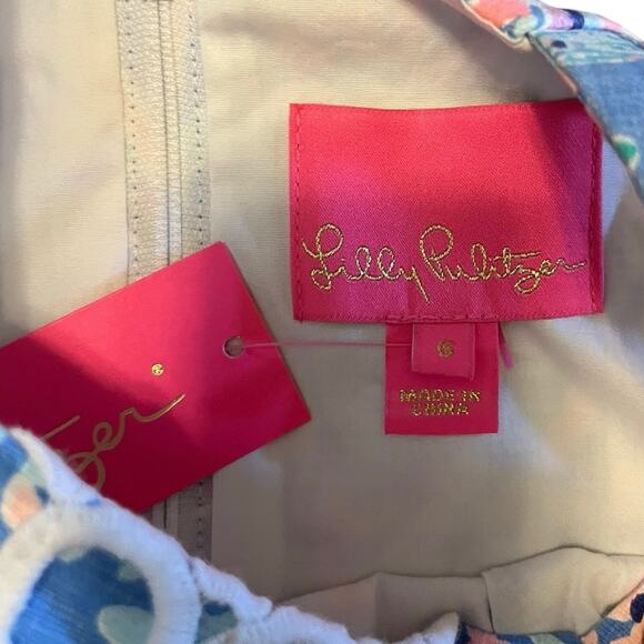 Lilly Pulitzer Pearl Shift Stretch Sleeveless Dress All Together Now Size 6 - Picture 7 of 9